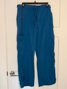 Adar Pro Teal Cargo Scrub Pants Size Large Drawstring